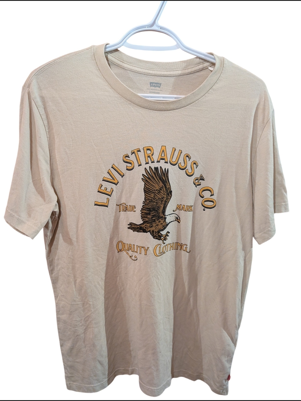 Levi's Beige Graphic Tee with Eagle Crest